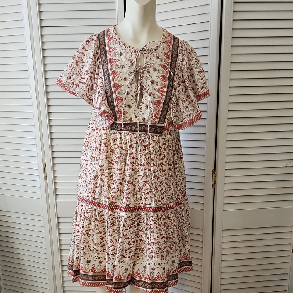 Sea New York Red and White Midi Dress